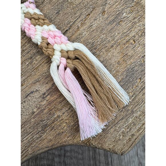Neopolitan Pink Brown White Purse Charm Bag Charm Boho Accessories FAST SHIP NEW - Picture 6 of 6